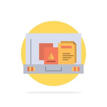 Presentation Paper Bag Briefcase Abstract Circle Background Flat color Icon vector