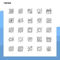 Set of Tab Bar Line Icon set 25 Icons Vector Minimalism Style Design Black Icons Set Linear pictogram pack