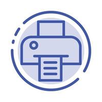 Printer Printing Print Blue Dotted Line Line Icon vector