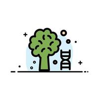 conocimiento adn ciencia árbol negocio línea plana icono lleno vector banner plantilla