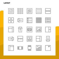Set of Layout Line Icon set 25 Icons Vector Minimalism Style Design Black Icons Set Linear pictogram pack