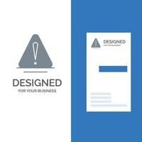 alerta peligro advertencia diseño de logotipo gris logístico y plantilla de tarjeta de visita vector