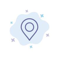 Map Location Pin World Blue Icon on Abstract Cloud Background vector