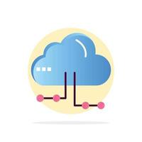 Cloud Share Computing Network Abstract Circle Background Flat color Icon vector