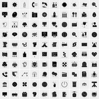 Set of 100 Business Solid Glyph icons vector