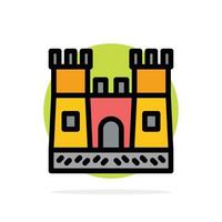 Beach Castle Sand Castle Abstract Circle Background Flat color Icon vector