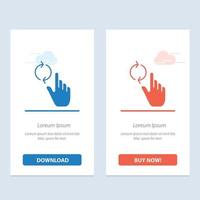 Finger Hand Refresh Gesture  Blue and Red Download and Buy Now web Widget Card Template vector