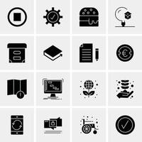 16 iconos universales de negocios vector ilustración de icono creativo para usar en proyectos relacionados con la web y dispositivos móviles