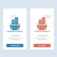 Global Organization Architecture Business Sustainable  Blue and Red Download and Buy Now web Widget Card Template vector