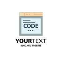 Browser Internet Code Coding Business Logo Template Flat Color vector