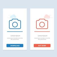 Camera Image Basic Ui  Blue and Red Download and Buy Now web Widget Card Template vector