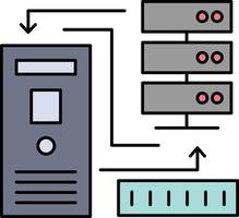 Combination data database electronic information Flat Color Icon Vector