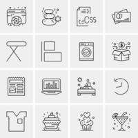 16 iconos universales de negocios vector ilustración de icono creativo para usar en proyectos relacionados con la web y dispositivos móviles