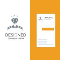 Diamond Love Heart Wedding Grey Logo Design and Business Card Template vector