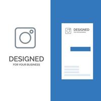 cámara instagram foto social gris diseño de logotipo y plantilla de tarjeta de visita vector