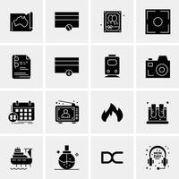 16 iconos universales de negocios vector ilustración de icono creativo para usar en proyectos relacionados con la web y dispositivos móviles