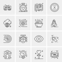 16 iconos universales de negocios vector ilustración de icono creativo para usar en proyectos relacionados con la web y dispositivos móviles