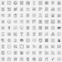 Set of 100 Creative Business Line Icons vector