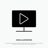 Monitor Computer Video Play solid Glyph Icon vector