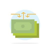 Dollar Flow Money Cash Report Abstract Circle Background Flat color Icon vector