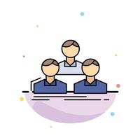 Company employee group people team Flat Color Icon Vector