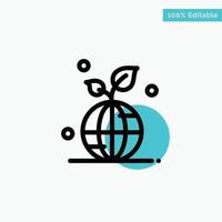 Earth Green Planet Save World turquoise highlight circle point Vector icon