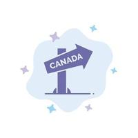 Canada Direction Location Sign Blue Icon on Abstract Cloud Background vector