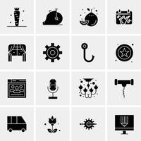 16 iconos universales de negocios vector ilustración de icono creativo para usar en proyectos relacionados con la web y dispositivos móviles