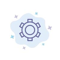 Basic Gear Setting Ui Blue Icon on Abstract Cloud Background vector