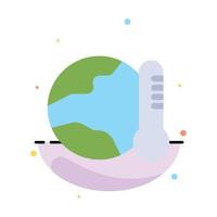 plantilla de icono de color plano abstracto de temperatura caliente global del medio ambiente terrestre vector