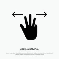 Gestures Hand Mobile Three Fingers solid Glyph Icon vector