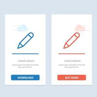 Pencil Study School Write  Blue and Red Download and Buy Now web Widget Card Template vector