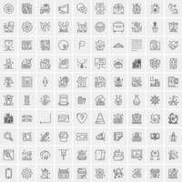 Set of 100 Creative Business Line Icons vector