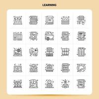 OutLine 25 Learning Icon set Vector Line Style Design Black Icons Set Linear pictogram pack Web and Mobile Business ideas design Vector Illustration