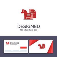 Creative Business Card and Logo template Strategy Advantage Business Chess Finance Tactic Vector Illustration