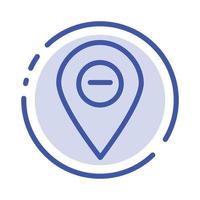Location Map Marker Pin Blue Dotted Line Line Icon vector