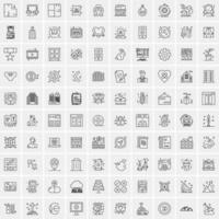 Set of 100 Creative Business Line Icons vector