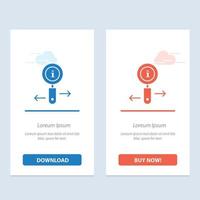 Info Information Zoom Search  Blue and Red Download and Buy Now web Widget Card Template vector