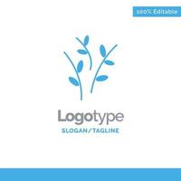 brotes amentos pascua naturaleza azul sólido logotipo plantilla lugar para eslogan vector