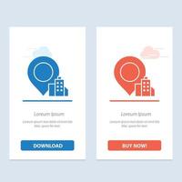 Location Building Hotel  Blue and Red Download and Buy Now web Widget Card Template vector