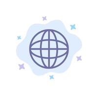 World Globe Internet Education Blue Icon on Abstract Cloud Background vector