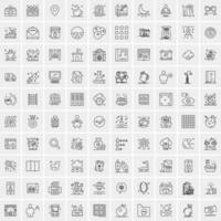 Set of 100 Creative Business Line Icons vector