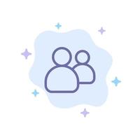 Friends Group Users Team Blue Icon on Abstract Cloud Background vector