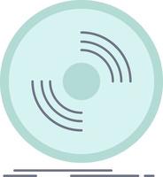 Disc dj phonograph record vinyl Flat Color Icon Vector