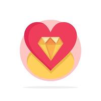 diamante amor corazón boda círculo abstracto fondo color plano icono vector