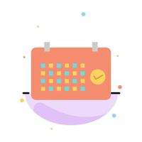 Calendar Date Month Year Time Abstract Flat Color Icon Template vector