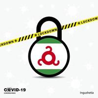 Ingushetia Lock DOwn Lock Coronavirus pandemic awareness Template COVID19 Lock Down Design vector