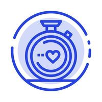 Compass Love Heart Wedding Blue Dotted Line Line Icon vector