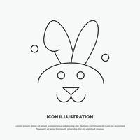 Bunny Easter Rabbit Line Icon Vector