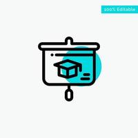 Chart Education Presentation School turquoise highlight circle point Vector icon